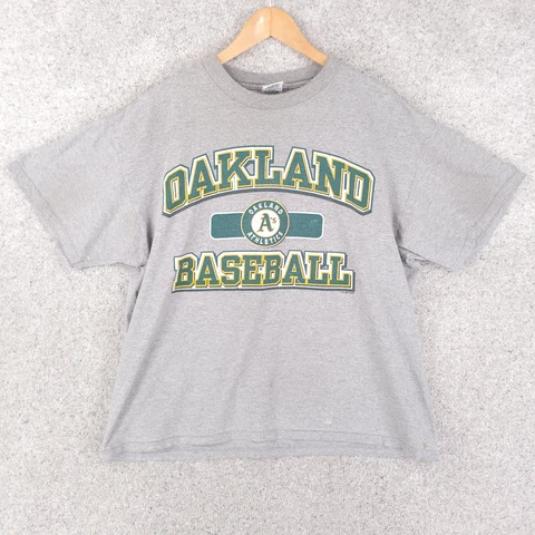 Vintage Dynasty Oakland Athletics Shirt Men XL Extra Large Gray Green Baseball Cover