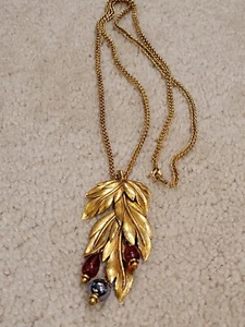GORGEOUS VINTAGE BEN ANUM ARTICULATED LEAF NECKLACE - Picture 1 of 8