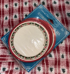 Vintage 1973 House Of Paper - Paper Holly Christmas Coasters - New In Packaging - Picture 1 of 5