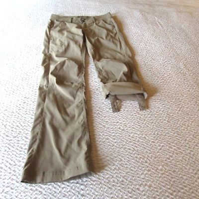 Pantalones Cortos Prana 2 Barra de Arena Beige Enrollable Hallle Activo Nylon Elástico Mujeres Foto 1 de 4