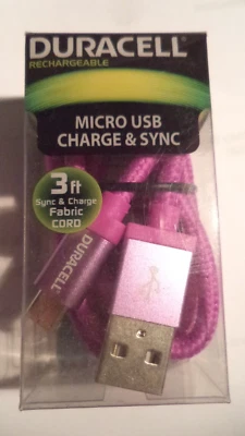 DURACELL MICRO USB CHARGE AND SYNC 3FT LE2177 SELLING ALL AS USED - Image 1 of 4