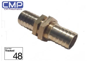 16mm (5/8) Hose Tail Bulkhead Connector Adapter Brass for Fuel Air Water oil UK - Picture 1 of 4