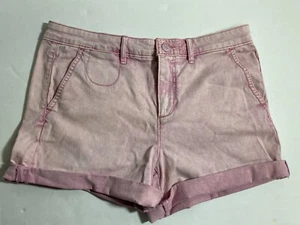 Chino by Anthropologie Relaxed Shorts Women's Sz 29 Pink Acid Wash Cotton EUC - Picture 1 of 7
