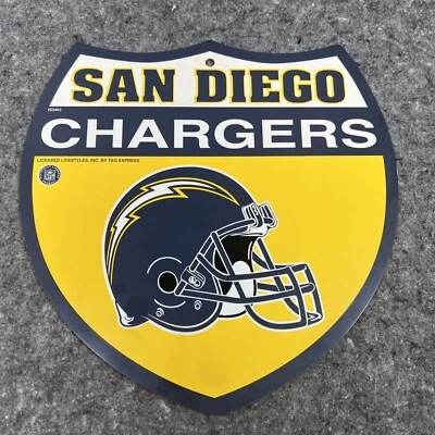 NFL SAN DIEGO CARGADORES ETIQUETA EXPRESS PLÁSTICO ESCUDO SIGNO RECUERDO Foto 1 de 4