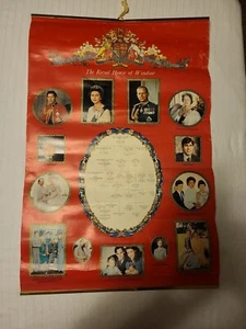 The Royal House of Windsor Poster Family Tree Queen Elizabeth II 22" x 15" - Picture 1 of 10