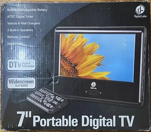 DIGITAL LABS PORTABLE DIGITAL TV W/ 7" LCD SCREEN DT 191SA BRAND NEW NEVER USED - Picture 1 of 5