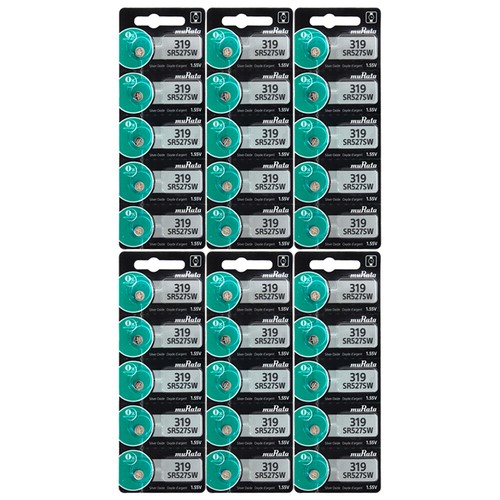Murata 319 (SR527SW) 1.55V Silver Oxide Watch Battery (30 Pack) eBay