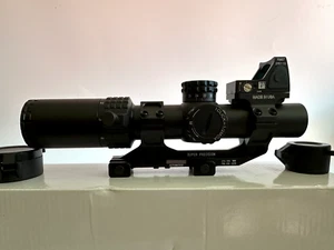 Compact LPVO 1-5X24 Rifle scope illuminated reticle + RMR Red dot sight BLACK - Picture 1 of 10
