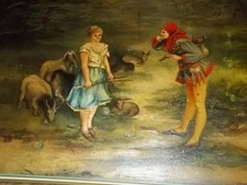 ANTIQUE SHEEP OIL PAINTING BY LISTED ARTIST C WARD