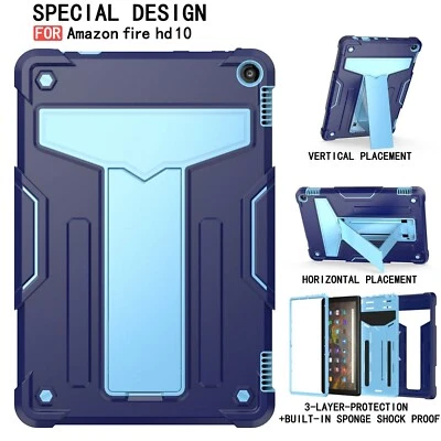 For Amazon Kindle Fire HD 10.1" Tablet Case Heavy Duty Stand Cover 2023/2021 - Image 1 of 4