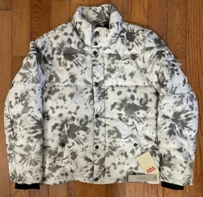 Levi's Mens Water Resistant Faux Leather Puffer Jacket Tie Dye Size Small NWT - Image 1 of 4