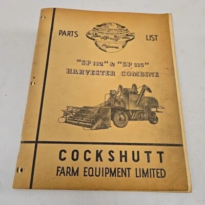 Cosechadora Original Cockshutt SP132 SP137 Combinación Lista de Piezas Catálogo C501R 2-1954 Foto 1 de 4
