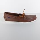 Sebago Docksides Men's Size UK 12.5 Brown Leather Classic Boat Deck Shoes NEW