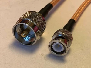 RG142 UHF Male PL259 to BNC Male 259 Double Shield Coax PICK LENGTH RF US Lot - Picture 1 of 3