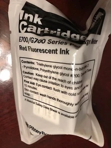 Pitney Bowes E700/G700 Series Postage Meter Red Fluorescent Ink Cartridge Expire - Picture 1 of 4