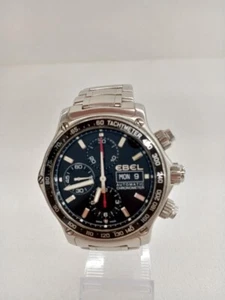 EBEL 1911DISCOVERY Automatic Wristwatch Watch Black Silver SS Men's Used - Picture 1 of 10