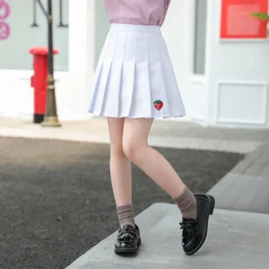 Kids Girl Mini Skirt Pleated Embroidery A-Line Tennis skirt Preppy Cute JK Sweet - Picture 1 of 15