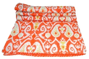 Colcha india hecha a mano Ikat Kantha bordada queen/doble manta - Imagen 1 de 4