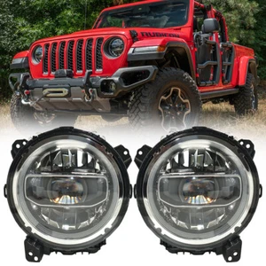LED Headlight Plug and Play for Jeep Wrangler JL GladiatorJT 2018 2019-2023 2024 - Picture 1 of 17
