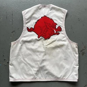 Vintage 70s Handmade Arkansas Razorbacks Lightweight Vest - Picture 1 of 4