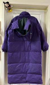 S~MULBERRY STREET~Purple~GOOSE DOWN~Puffer Trench Coat+HOOD~Zipper+Snap~MintCond - Picture 1 of 18