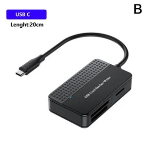 Czytnik kart TypeC 4 w 1 USB 3.0/-C do TF CF MS Compact Flash Prof T9E8 J3B6 G6B5 - Zdjęcie 1 z 1