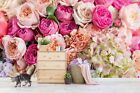 3D Pink Floral Background Wallpaper Wall Mural Removable Self-Adhesive 69