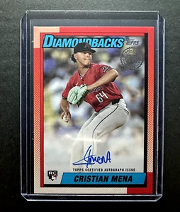 2025 Topps Series 1 Christian Mena Rookie Auto #90A-CME 1990 Diamondbacks RC - Bild 1 von 2