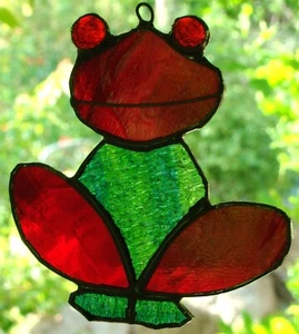 SERENE RAINFOREST RED EYED TREE FROG AUSTRALIAN Stained Glass SUNCATCHER Present - Bild 1 von 24