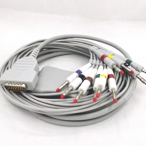 GE Marquette MAC1200 10Leads ECG EKG Cable IEC 4.0 15pin - Picture 1 of 7