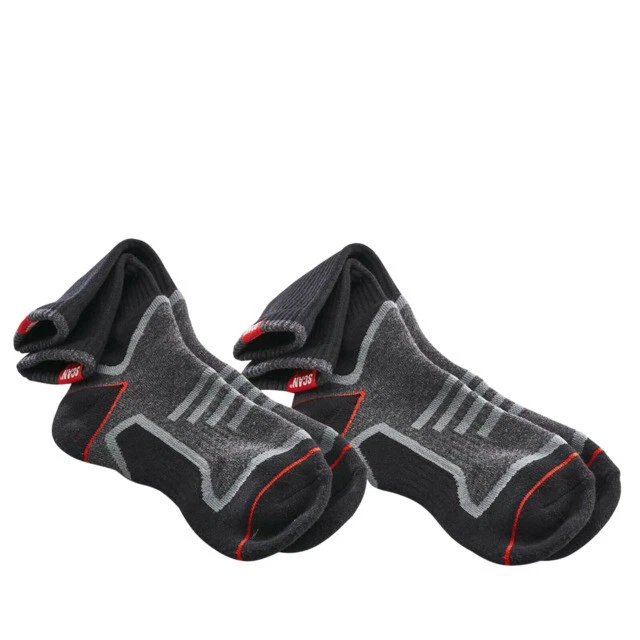 Scan XMS21SOXTWIN Reinforced Work Boot Socks - Black (2 Pack)