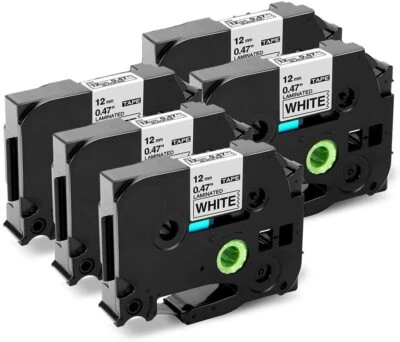 FRESHWORLD 5x Schriftband TZe-231 12mm für Brother P-Touch PT-H100LB E100 H105 1000 1010