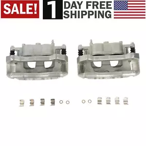 Pair Front Brake Calipers w/ Bracket For 2012-2019 Ford F-150 Lobo 2.7 3.5L 5.0L - Picture 1 of 24