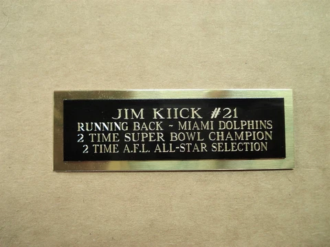 Jim Kiick Football Card Miami Dolphins Card Plaque Nameplate 1" X 3" Cover