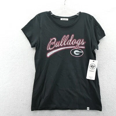 Georgia Bulldogs Shirt Womens Medium Black College Sports '47 Brand NCAA Retro - Image 1 of 4