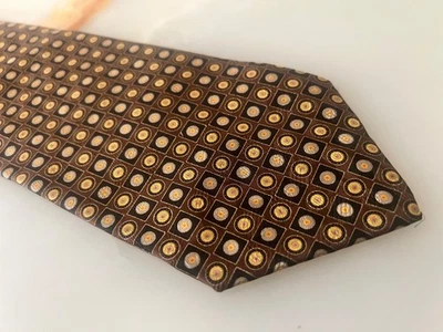 STEFANO RICCI 男式 100% 真丝 XL 领带意大利豪华几何灰色/蓝色二手状况完好 — 第 1/4 张图片