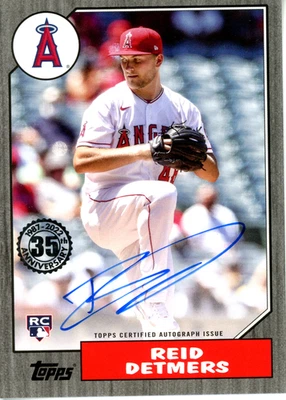 2022 1987 Topps Baseball  Reid Detmers Auto Rookie Black 82/199 35th Anniversary - Image 1 of 2