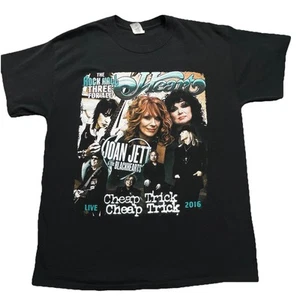 Joan Jett Heart Shirt Mens Large Black Rock 2016 World Tour Cheap Trick Tour Lg - Picture 1 of 11