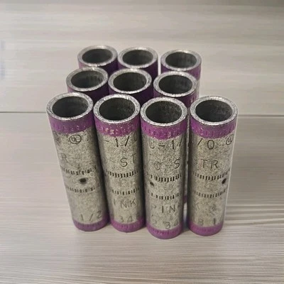 Lot of (10) SC-1/0 Str. Service Copper Compression Splice Wire Connectors - Image 1 of 2