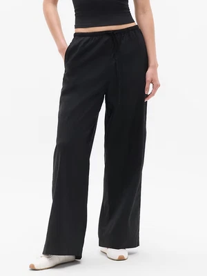 Athleta XXSP XXS PETITE Paradise Mid Rise Wide Pant Black OVERSIZED Summer Pants - Image 1 of 4