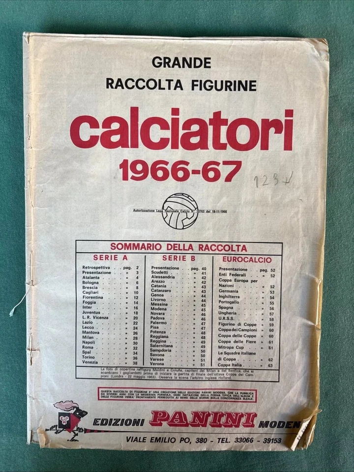ALBUM CALCIATORI PANINI 1966-67 CON 90 FIGURINE SOLO RECUPERO FIGURINE - Immagine 1 di 4