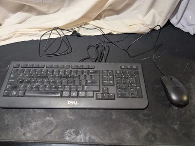 Dell Black Wired USB Keyboard And Optical Mouse Combo KB212-B Pre-owned - Image 1 of 4