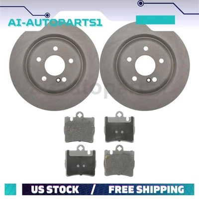 Juego de rotores de freno trasero + pastillas de freno para Mercedes-Benz CL55 AMG 2001 2002 Foto 1 de 4