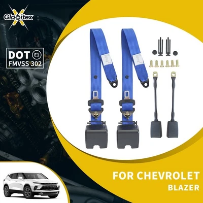 Juego de 2 cinturones de seguridad de 3 puntos para Chevrolet Blazer coche flexible azul Foto 1 de 4