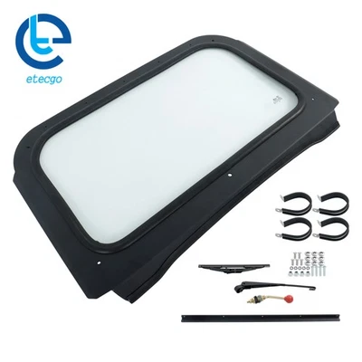 For Polaris RZR 570 800 XP 900 2008-2014 Black full glass windshield with wipers - Image 1 of 4