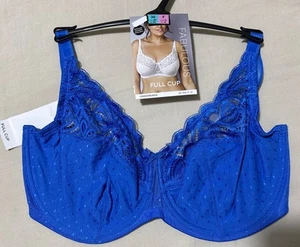 M&S FABULOUS AMELIA LACE COLLECTION UNDERWIRED FULL CUP BRA IN BLUE Size 36F - Picture 1 of 8