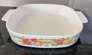 Corning Ware Casserole Dish Serving Baking Garden Harvest 12x10x2 Vintage - Picture 1 of 8