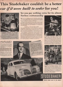 1939 Vintage Studebaker Built To Order Automobile Car Print Ad - Picture 1 of 1