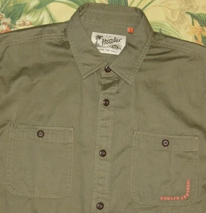HOWLER BROS grün Langarm schwer Flanell Button Down Hemd Jacke Large - Bild 1 von 4