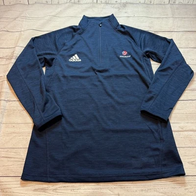 Chaqueta de Voleibol Adidas EE. UU. Rendimiento de Pista Azul 1/4 Cremallera Para Mujer Talla L Foto 1 de 4